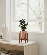Load image into Gallery viewer, Hammered Peach Pink stand:walnut