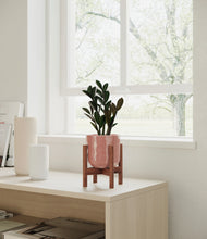 Load image into Gallery viewer, Hammered Rose Pink stand:walnut