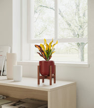 Load image into Gallery viewer, Striped Cherry Red stand:walnut