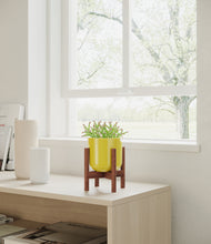 Load image into Gallery viewer, Key Lime Yellow stand:walnut