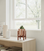 Load image into Gallery viewer, Hammered Peach Pink stand:walnut
