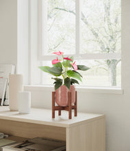 Load image into Gallery viewer, Hammered Rose Pink stand:walnut
