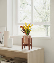 Load image into Gallery viewer, Hammered Peach Pink stand:walnut

