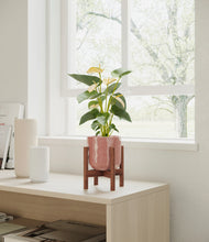 Load image into Gallery viewer, Hammered Rose Pink stand:walnut
