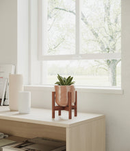 Load image into Gallery viewer, Hammered Peach Pink stand:walnut
